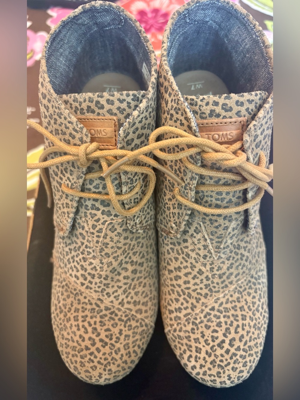 TOMS women’s  Leopard-Print Boots in Tan and Black Sz 7